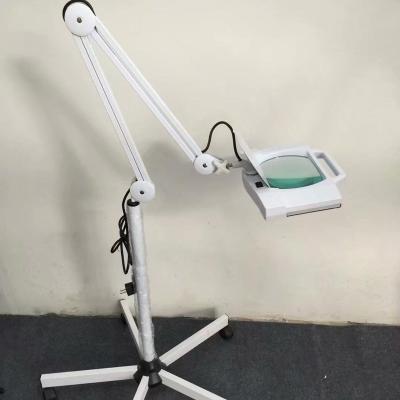 China Lighting magnifying loupes with led light with floor five-legged square stand magnifying lamp led cosmetology lamp for sale