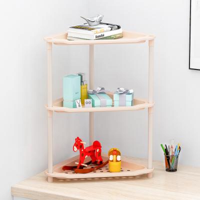 China Wall Mounted Stable Stable Corner Storage Shelf Plastic Bathroom Accessories Triangle Bathroom Rack for sale