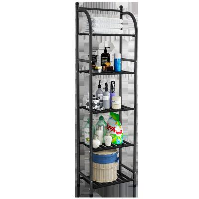 China Sustainable Bathroom Storage Rack 5 Tiers Shelves Organizer Cabinet Rack For Home Kitchen Organizer for sale