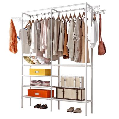 China (Other)Adjustable Outdoor Metal Clothes Drying Rack Shoe Storage Rack Laundry Stand Hanger with Hooks for sale