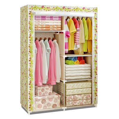 China Bedroom Furniture Baby Or Kids Cloth Fabric Foldable Modern Simple Wardrobe for sale