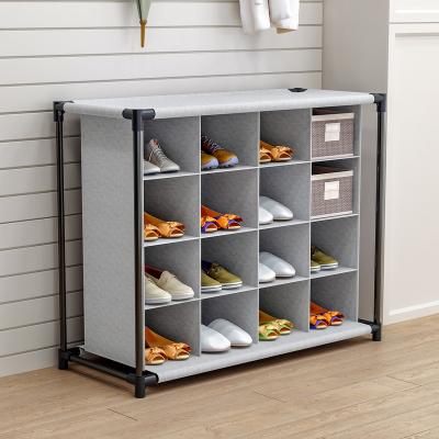 China (Size) Adjustable hot sale non-woven shoe rack organizador de zapatos entrance shoe holder 4 layers vertical shoe rack storage for sale