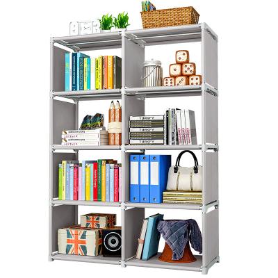 China Customized Multifunctional Viable Modern Simple Bookcase Storage Cabinet Office Cloth Storage Rack Shelf Organize Shelf for sale