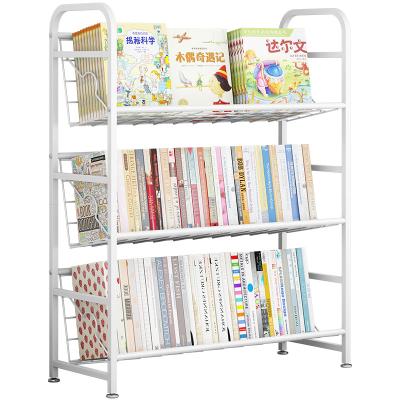 China Hot Selling Single Metal (Other) Household Adjustable 3 Layer White Cheap Shelves Kids Multifunctional Bookshelf Bookshelf Bookcase for sale