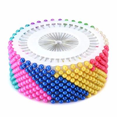 China Garment Shirt Setting 3.5cm Large Color Bead Head Wholesale Colored Ball Beaded Needle Apparel Setting Bead Needle For Garment Making for sale