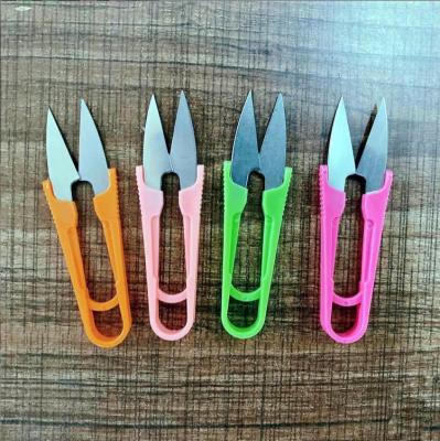 China Scissors Single Bag Daily Use OPP Special Scissors For Household Dot Color Plastic Thread Cross Cutter for sale