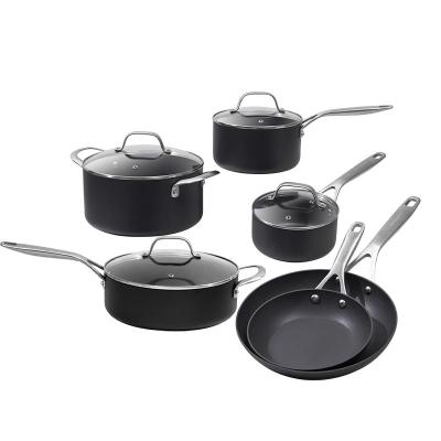 China OEM Sustainable Wholesale Cookware Set Pot Nonstick Cookware Stock Pot Stick Non Cooking Set for sale