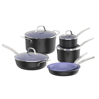 China Sustainable OEM Kitchen Cookware Sets Non Stick Coated Nonstick Cookware Set Multicolor for sale