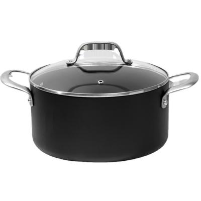 China Sustainable 24cm Aluminum Casserole Household Cooking Pots With Lid Set Hot Sale for sale