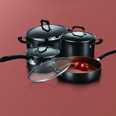 China Viable Wholesale Kitchen Supplier Utensils Wok Stock Pot Frying Pan Set Non Stick Home Cookware Set for sale