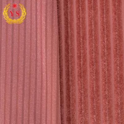 China Sustainable Hot Sale Knitted Fabric Striped Dress Making Velvet Fabrics For Garments for sale