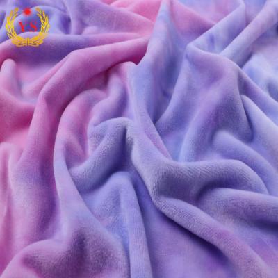 China Tie Dye Fabric 250gsm Antistatic Antistatic Velvet Fabric For Dress for sale