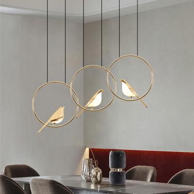 China Modern Post Modern Designer Abstract Art Metal Bird Led Pendant Lights For Dining Room Table Kitchen Bar Lamp Home Deco Hanging Fixtures for sale