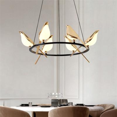 China Post Modern Bird Design Chandelier Wall Lamp For Home Island Chandelier Decor Simple Pendant Lamp Led Modern Chandelier for sale