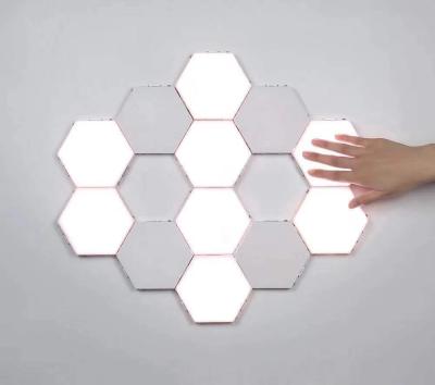 China Lighting Functions Touch Sensitive Modular Smart Home Led Lighting Hexagon Bedside Wall Lamp Use In Bedroom for sale