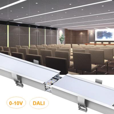 China Modern Art Unique Aluminum Profile Anti-glare Modern Recessed Linear Led Light For Office Home for sale