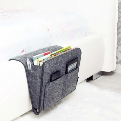 China Viable Bedside Organizer Pocket Storage Bag Wardrobe Organizer Canvas Bedroom Bathroom Magazine Packing Storage Organizador Hanging Pocket for sale