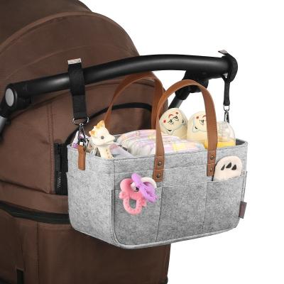 China Factory Price Viable New Designer Popular Custom Logo Wholesale Fashion Trolley Felt Diaper Organizer Storage Bag for sale