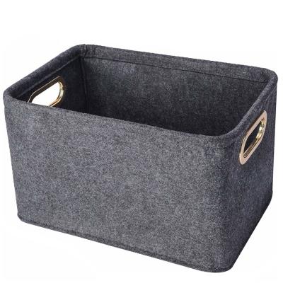 China Viable Felt Storage Baskets Felt Storage Cube Foldable Bin Shelf Bins Organizer Felt Storage Box For Kids Toys for sale