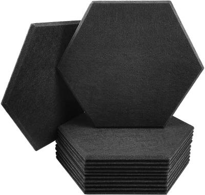 China 2023 Eco-friendly Art Acoustic Panel Absorber Board 3d wall felt soundproof decorative hexagon pet polyester fiber acoustic panels for office for sale