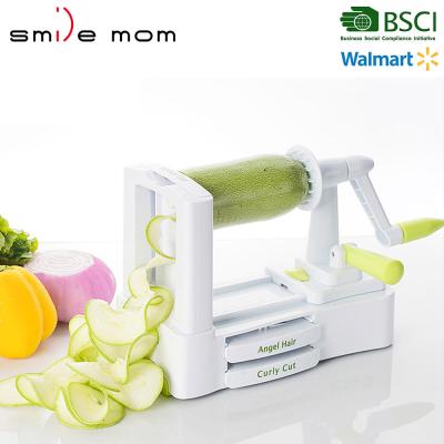 China Viable Curly Hair Spiralizer 5 Blade Vegetable Fettuccine And Fries Ribbons Angel Spaghetti Slicer for sale