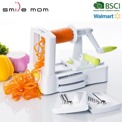 China 2018 best viable selling wholesale zucchini 3 blade vegetable spiralizer for sale