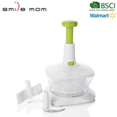 China Plastic Multifunctional Vegetable Tools F1418-4 Mini Manual Food Cleaver and Salad Spinner Blender Dryer for sale