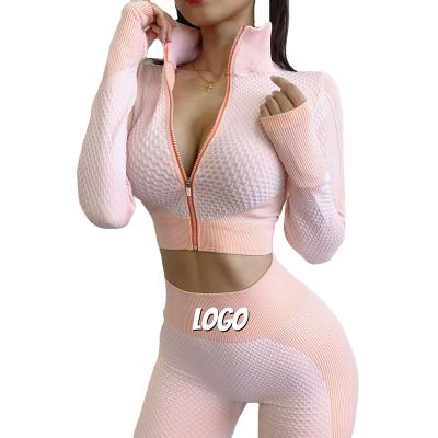 China Anti-Bacterial Women Long Sleeve Plus size 3XL 4XL Yoga Set Gym Clothing Workout Fitness Crop Top High Waist Seamless Leggings 2Pcs Sport Suit for sale