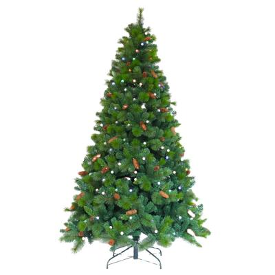 China Fire Retardant And Eco-Friendly Fully Decorated Pre-Lit Christmas Tree Ornaments With Controllable Lighting Outdoor Christmas Tree for sale