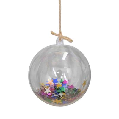 China Modern Openable Transparent Plastic Christmas Ball Clear Acrylic Christmas Tree Hanging Ball for sale