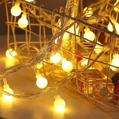 China Round Shape Waterproof Christmas Decoration Lights, Battery Operated 3M 6M 10m Fairy Garland LED Ball String Lights for sale