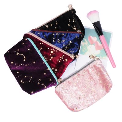 China High Quality Glitter Lipstick Satin Purse Comestic Clutch Bag Zipper Toiletry Bag Luxury Small Makeup Storage Bag Woman Luxury for sale