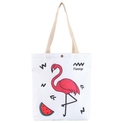 China Fashion Reusable Women's Handbags Custom Cotton Print Tote Shoulder Bag Advertising Promotional Gifts Shopping Bags for sale