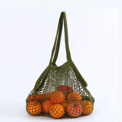 China Eco-Friendly Household Supermarket Gorcey Fruit Shopping Tote Bag Reusable Cotton Hanging Mesh Handbags for sale