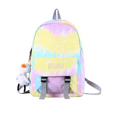 China Fashion Anti-theft High Rucksack Large Capacity Multi Color Travel Teenager School Bag Fashion Student Tie Dye Backpack for sale