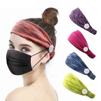 China New High-Bullet Anti-Leash Button Printing Breathable Adjustable Sports Headband Wholesale Elasticity Sports Stain Elasticity Sports Yoga Gym Sweatproof Wide Side Equipment for sale