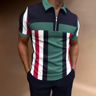 China 2022 New European and American Men's Clothing Casual Short Sleeve Anti-Shrink Manufacturing Digital Printing Slim Pullover Men's POLO Shirt for sale