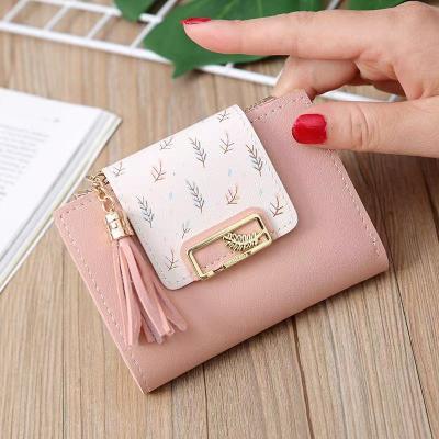 China Newest Mini Women Cute Women Hasp Waterproof Tassels Wallet Lady Coin Bag Lady Short Hand Pouch for sale