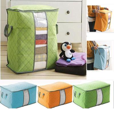 China Hot Sale Collapsible Nonwoven Clothing Folding Quilt Organizer Bag Storage Bag With Zipper for sale