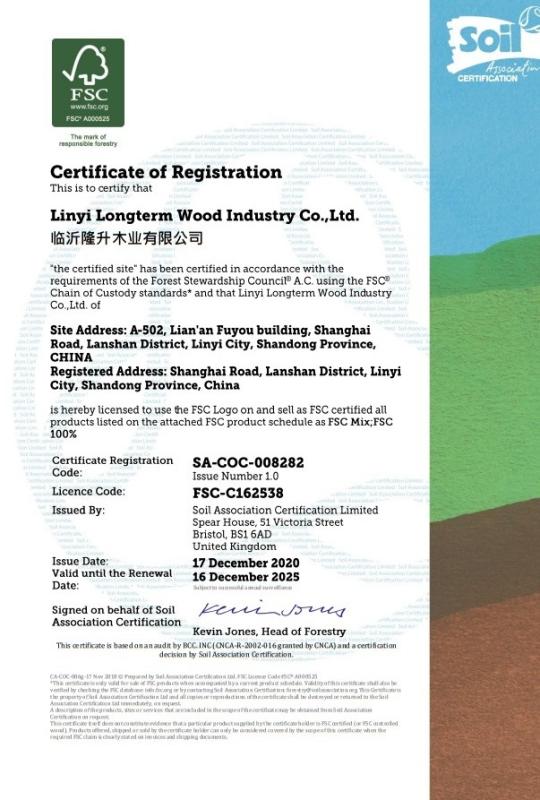 FSC - Linyi Longterm Wood Industry Co.,Ltd.