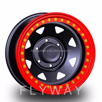 China Real Steel Red Beadlock Wheel Flyway FX010 True Beadlock Trailer Wheel For Double Side Available Off Road Beadlock 4x4 for sale