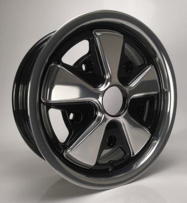 China Flyway Fuchs Aluminum Design 15x4.5 15x5.5 5x205 For Old VW Classic Gloss Black With Hand Polish for sale