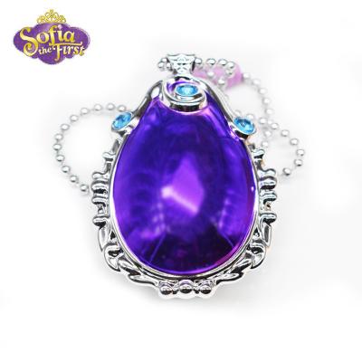 China Princess Purple Pink Flashing Light Flashing Light Pendant Necklace Sofia Necklace Jewelry Personalized Sofia for Sofia Girl for sale