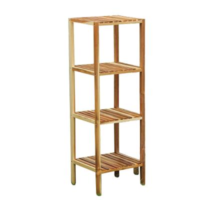 China Multi-Layer Sustainable Bamboo Shelf Multi-Layer Kitchen Storage Rack Bathroom Shelf for sale