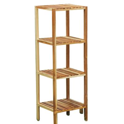 China Sustainable 100% Bamboo High Quality Indoor Single Flower Stand Of 3 Tiers Eco-Friendly for sale