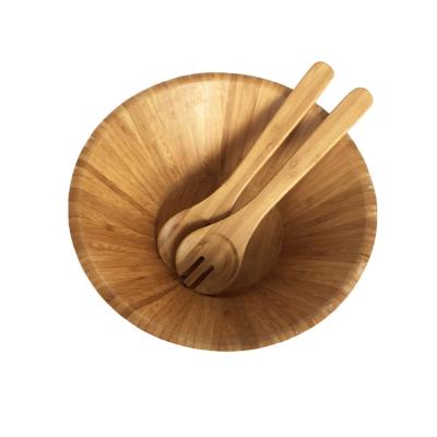 China Reusable 100% Natural Handmade Round Coconut Bamboo Wooden Bowl Salad Bowl From Viable Plant for sale