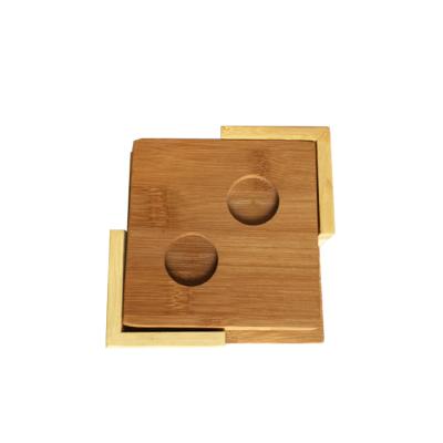 China Factory wholesale viable high quality hot sale bamboo coaster with stand, bamboo wood cup holder for sale