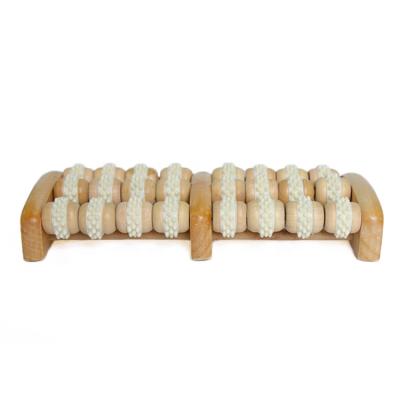 China Wooden Foot Massager Wooden Foot Double Foot Massager Roller for Relax Relieve Fasciitis Stress Heel Arch Plantar Pain for sale