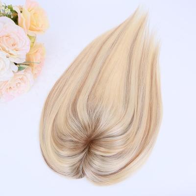 China Hot Selling Silk Top Straight Base 100% European Virgin Remy Hairpiece Unprocessed Silk Hair Wefted Back Hair Topper for sale