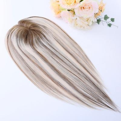 China New Arrival Silk Top Hairpiece Base 100% European Virgin Remy Unprocessed Silk Straight Hair Wefted Back Hair Topper for sale